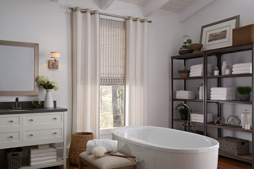 product lafayette shades draperies a bathroom with a tub and shelves