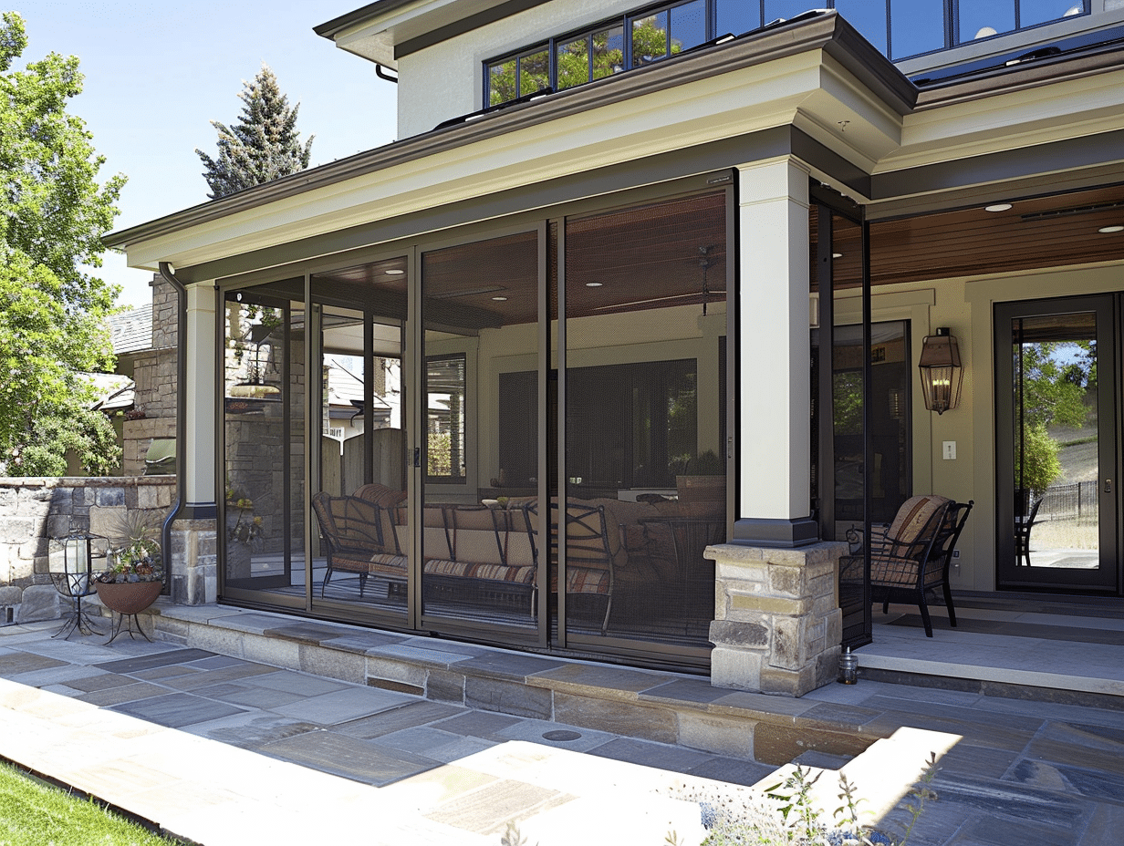 retractable screen doors a building with glass doors