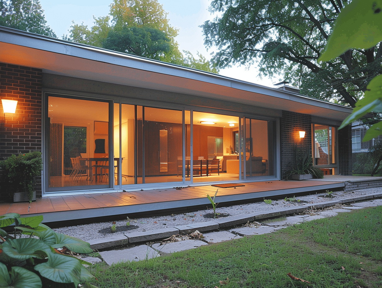 sliding screen doors a house with a glass front