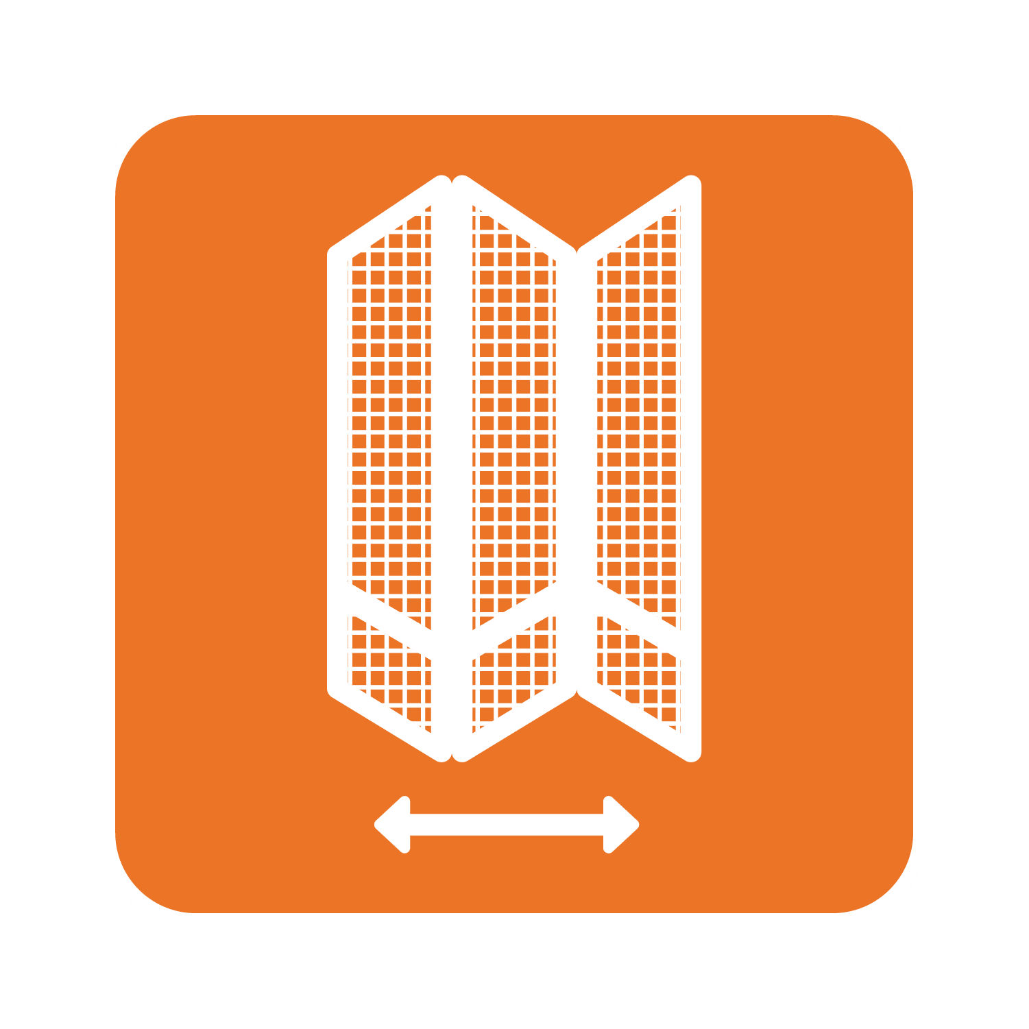 Retractable Screen Doors Icon using orange brand color