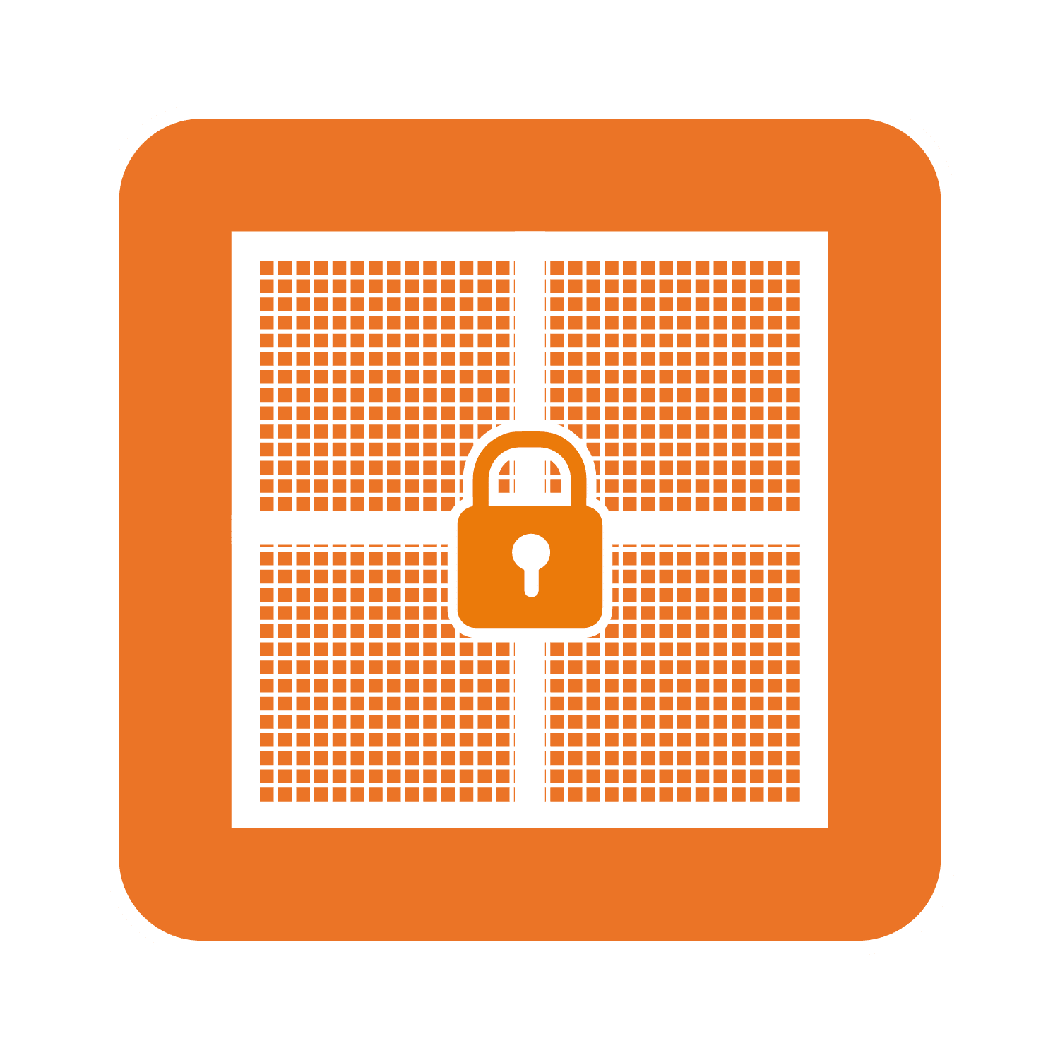 Security Window Screens Icon in brand orange color